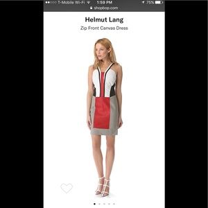 [Helmut Lang] leather canvas -- bodycon dress sz 6